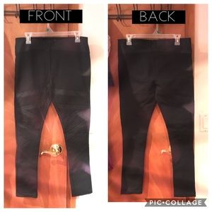 Black full length leggings w/ design (never worn)
